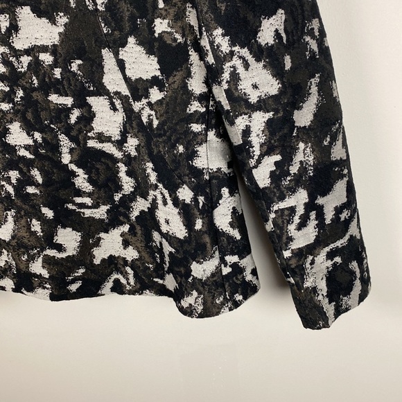 Lafayette 148 Womens Abstract Camo Wool Blend Blazer Jacket Size 10 Metallic - Picture 8 of 13